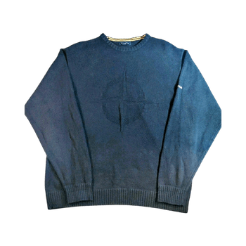 Nautica Miesten Vintage Neulepaita – Tummansininen – 100% Puuvillaa - L/XL