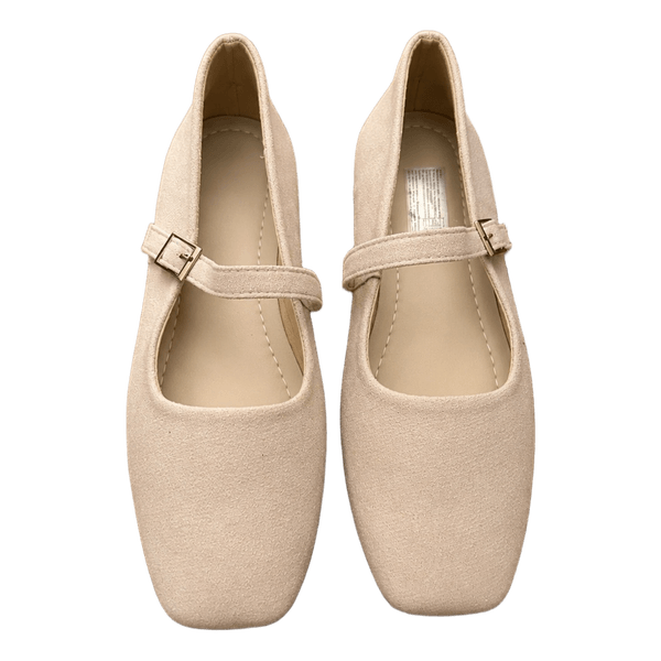Beige mary jane flats