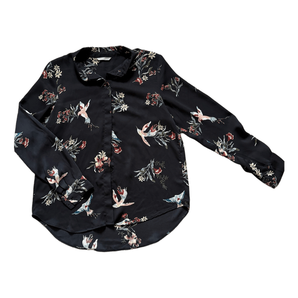 H&M black floral blouse