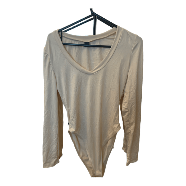 Beige langærmet body