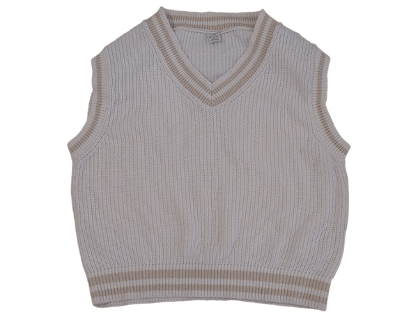 Cream knit sweater vest