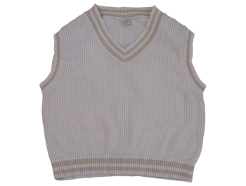 Cream knit sweater vest