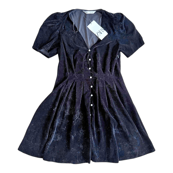 Zara black velvet dress