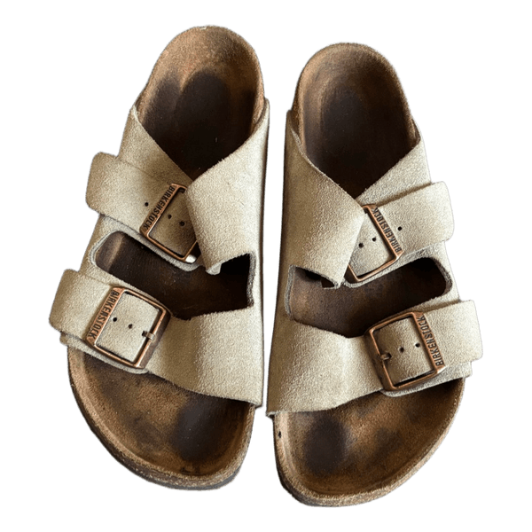 Beige suede sandals