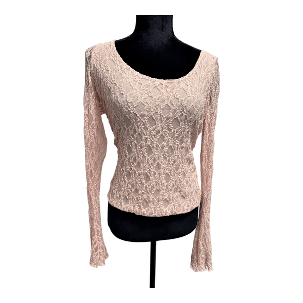 Pink lace long-sleeved top