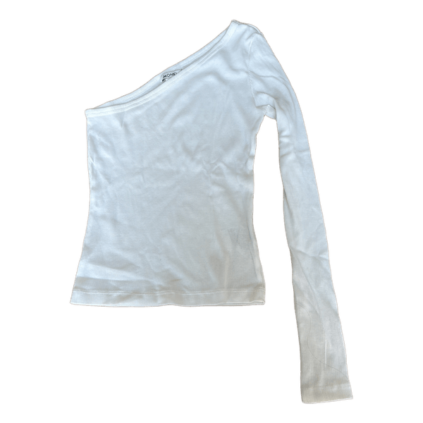 Hvid Monki one-shoulder top