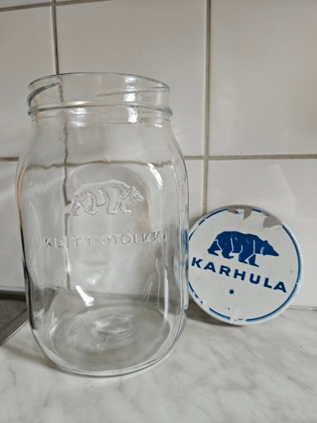 2l Karhula vintage lasi keittiö tölkki astia sisustus