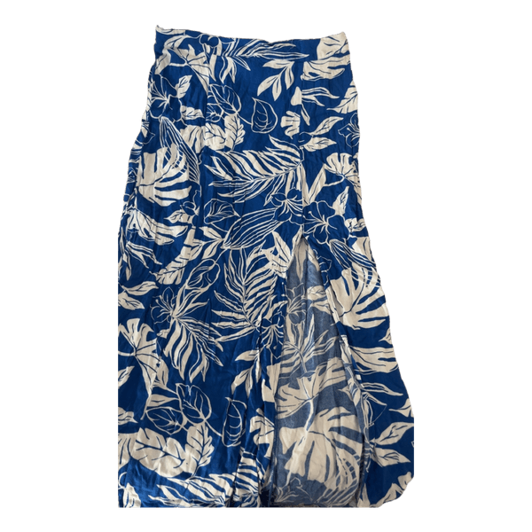 Blue floral midi skirt