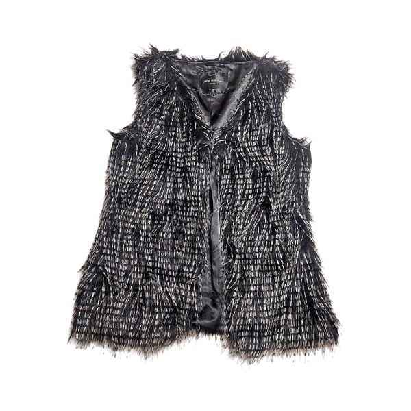 Black faux fur vest