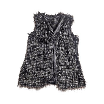 Black faux fur vest