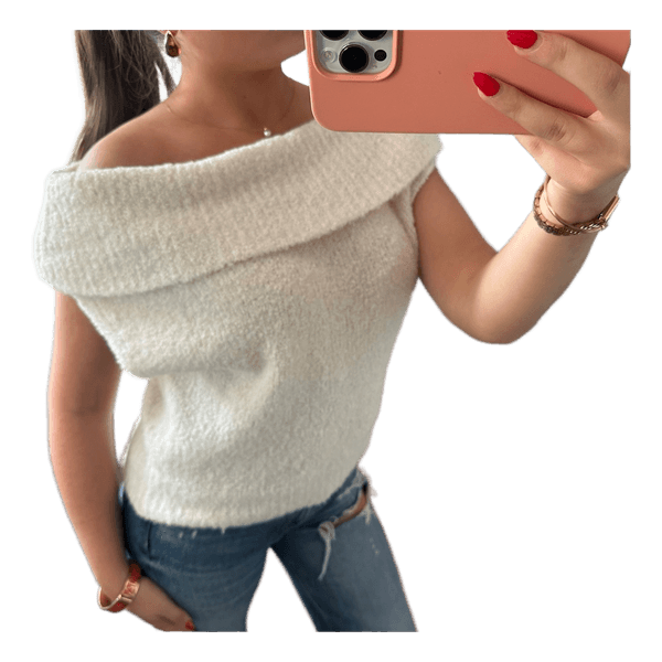Stickad off-shoulder topp H&M