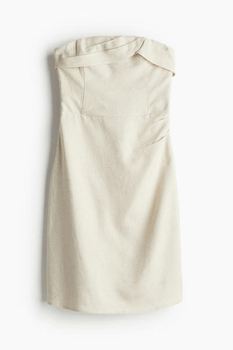 Bandeau linen blend dress