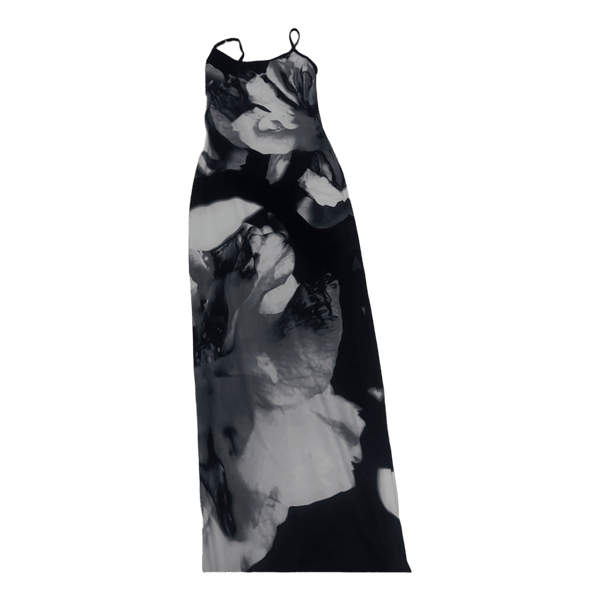 Monochrome floral maxi dress