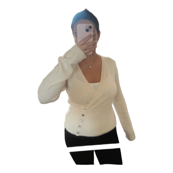 Hvid strikbluse