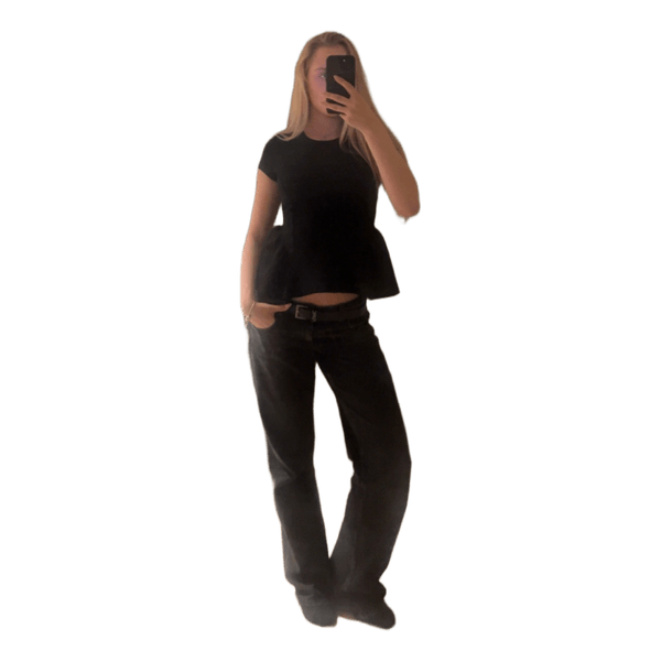Black peplum top