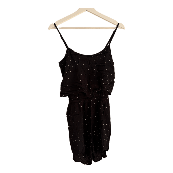Black polka dot playsuit
