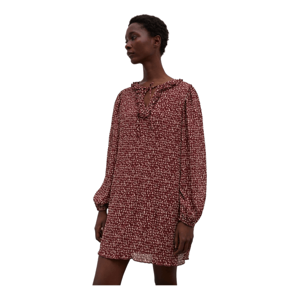 Burgundy patterned mini dress