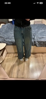 Blue wide leg jeans