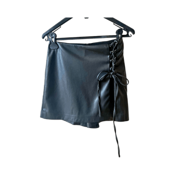 Faux leather skort