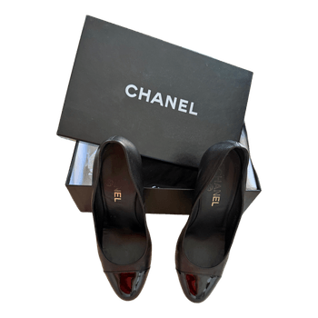 Chanel block heel pumps