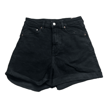 Black denim shorts