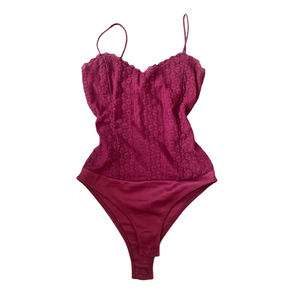 Burgundy lace bodysuit