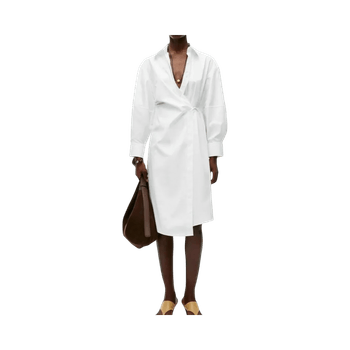 ARKET white cotton poplin shirt dress