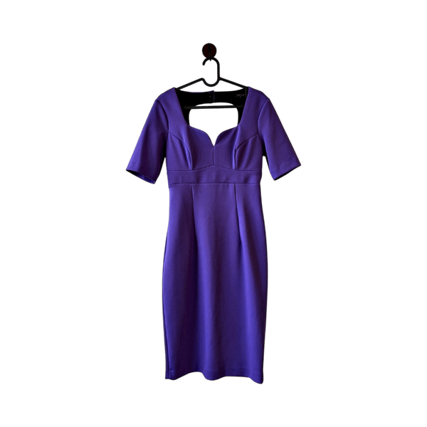 Purple Women’s River Island bodycon dress featuring a sweetheart neckline and short sleeves size EU 38 / UK 12