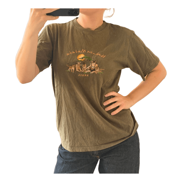 Grøn t-shirt med broderi