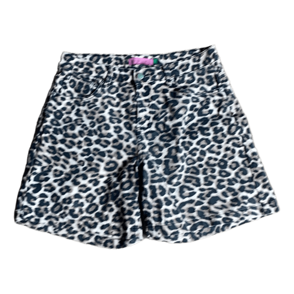 Leopardmønstrede denimshorts