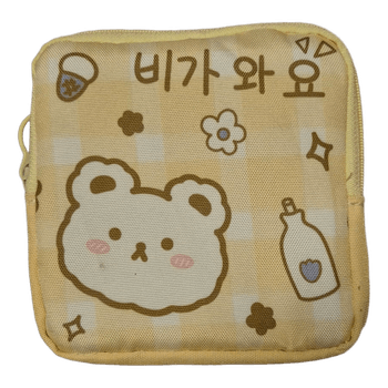 Yellow bear print pouch