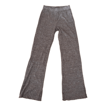 Brown ribbed wide-leg trousers
