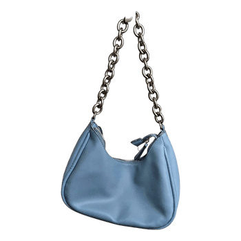 Light blue chain shoulder bag