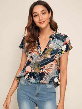 Shein Tropical Print Top