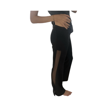 Black mesh side trousers
