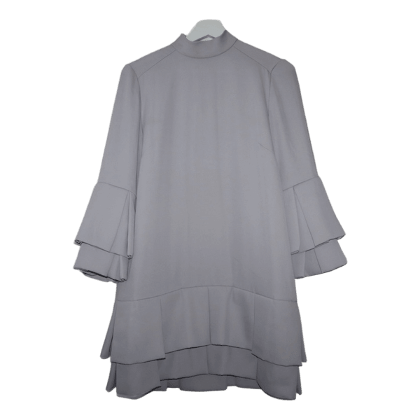 Grey tiered ruffle mini dress