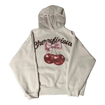 light pink cherry graphic hoodie