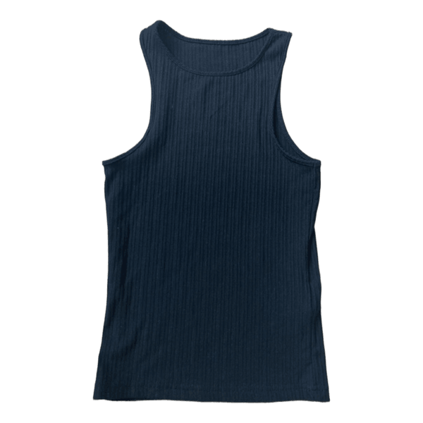 Sort ribstrikket top