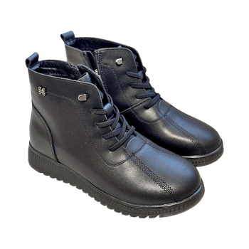 Black warm ankle boots