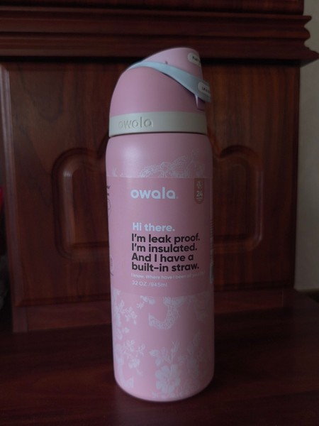 Pink floral Owala water bottle