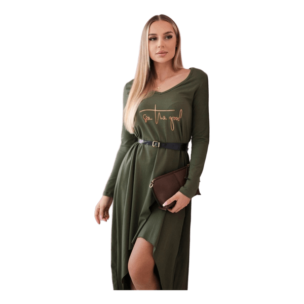 Olive high-low dress