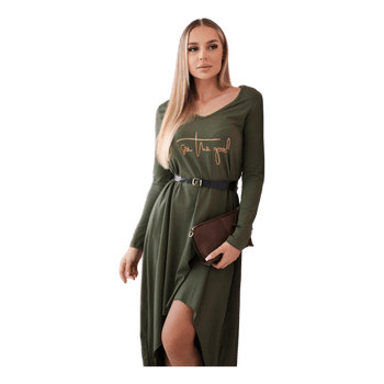 Olive high-low dress