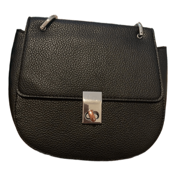 Black leather crossbody bag