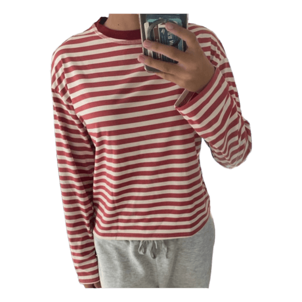 Stribet langærmet t-shirt