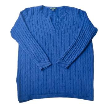 Lauren Ralph Lauren Palmikkoneule - 100% Puuvillaa - Sininen - XL