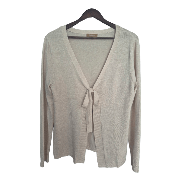 Beige tied cardigan
