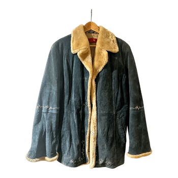 Vintage suede jacket with faux fur