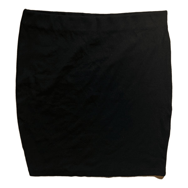 Black ribbed mini skirt