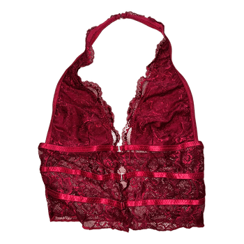 Red lace halter top