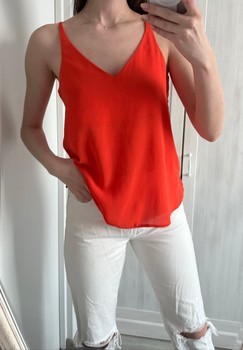 Red v-neck camisole